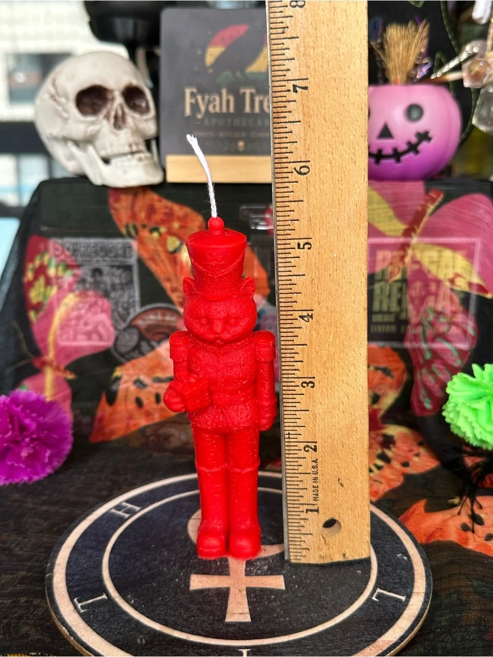 Red Cat Nutcracker Candle – Handmade Holiday Cat Candle